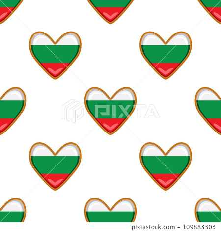 Pattern cookie with flag country Bulgaria in tasty biscuit Pattern cookie with flag country Bulgaria in tasty biscuit 109883303