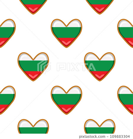 Pattern cookie with flag country Bulgaria in tasty biscuit Pattern cookie with flag country Bulgaria in tasty biscuit 109883304