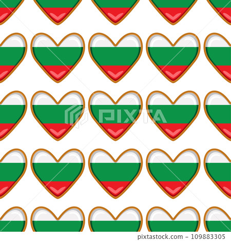Pattern cookie with flag country Bulgaria in tasty biscuit Pattern cookie with flag country Bulgaria in tasty biscuit 109883305