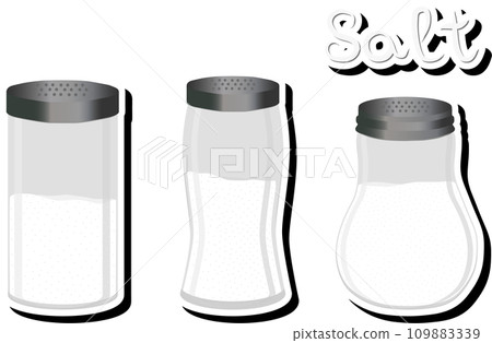 Illustration on theme big set different types ware filled salt for organic cooking 109883339