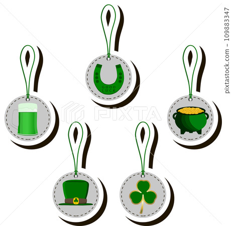 Beautiful illustration on theme of celebrating annual holiday St. Patrick's Day Beautiful illustration on theme of celebrating annual holiday St. Patrick's Day 109883347