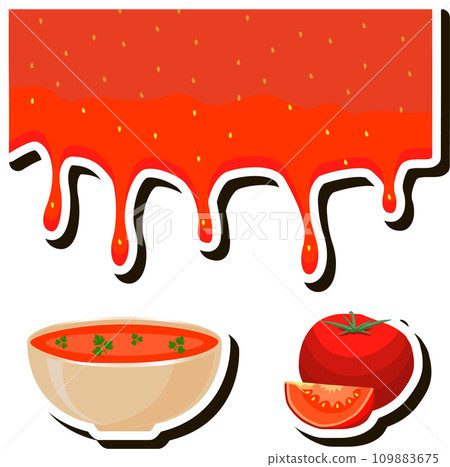 Illustration on theme beautiful tasty edible hot homemade soups with broth Illustration on theme beautiful tasty edible hot homemade soups with broth 109883675