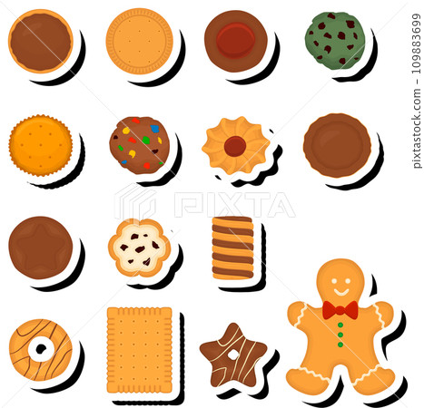 Illustration on theme fresh sweet tasty cookie of consisting various ingredients Illustration on theme fresh sweet tasty cookie of consisting various ingredients 109883699