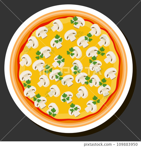 Illustration on theme big hot tasty pizza to pizzeria menu 109883950
