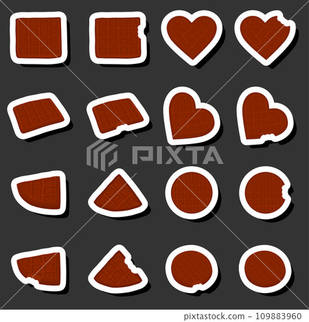 Illustration on theme big kit different types biscuit waffle with cell, dessert cookie 109883960