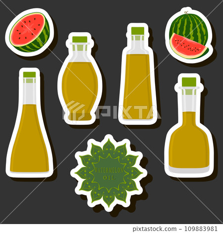 Illustration on theme big set different types liquid oil, bottle various size Illustration on theme big set different types liquid oil, bottle various size 109883981