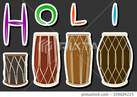 Beautiful illustration on theme of celebrating annual holiday Holi 109884225