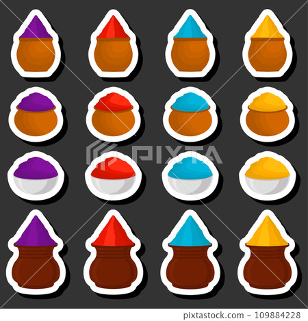 Beautiful illustration on theme of celebrating annual holiday Holi Beautiful illustration on theme of celebrating annual holiday Holi 109884228