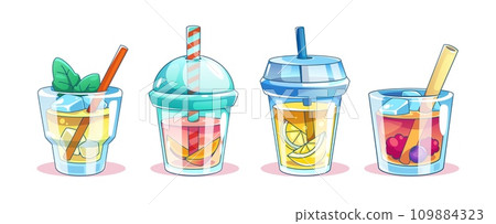 Fruit cocktail glasses set Fruit cocktail glasses set 109884323