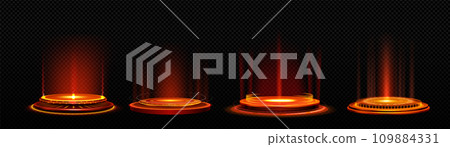 Glowing red neon game portal 109884331