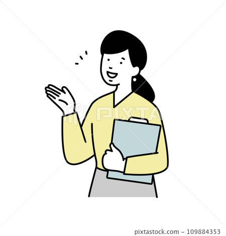 A female businessperson giving guidance with a smile 109884353