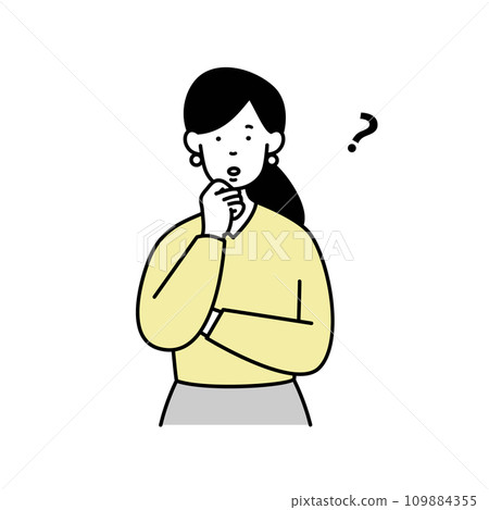 女性商務人士思考的插畫素材 女性商務人士思考的插畫素材 109884355