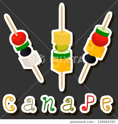 big set various types beautiful tasty canape big set various types beautiful tasty canape 109884580