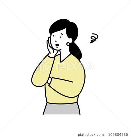 Illustration material of a female business person thinking Illustration material of a female business person thinking 109884586