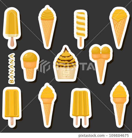 Big colorful set different types natural dessert ice cream of consisting various ingredients 109884675