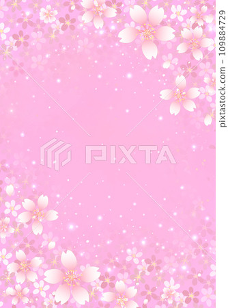 Cherry blossom blizzard frame background vertical 109884729