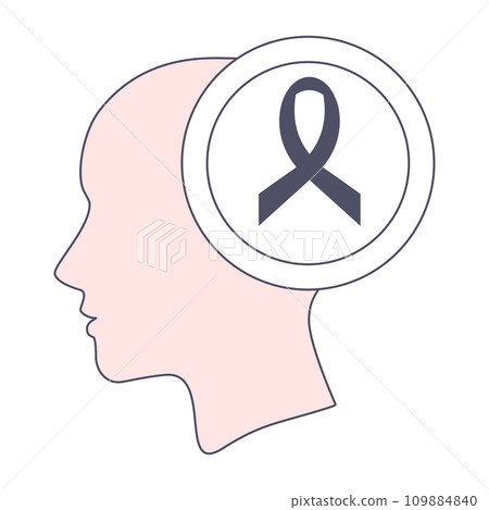 Black awareness ribbon icon 109884840