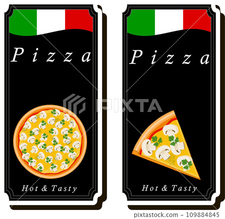 Illustration on theme big hot tasty pizza to pizzeria menu 109884845