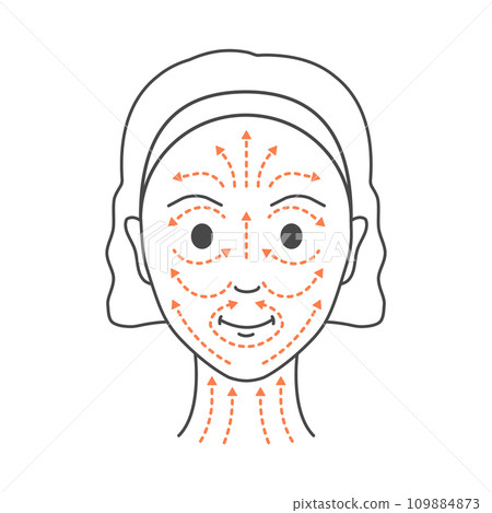DIY face lifting sculpting massage lines illustration DIY face lifting sculpting massage lines illustration 109884873