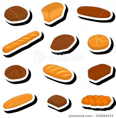 beautiful tasty edible homemade set baked bread consisting of various ingredients 109884914
