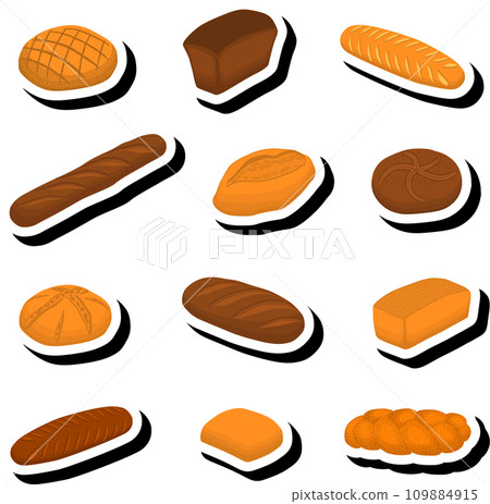 beautiful tasty edible homemade set baked bread consisting of various ingredients beautiful tasty edible homemade set baked bread consisting of various ingredients 109884915