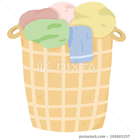 Laundry Basket with Clothes 109885207