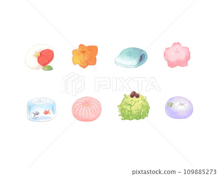 Colorful Japanese sweets 109885273