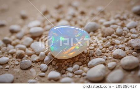 Natural noble opal on a brown background Natural noble opal on a brown background 109886417