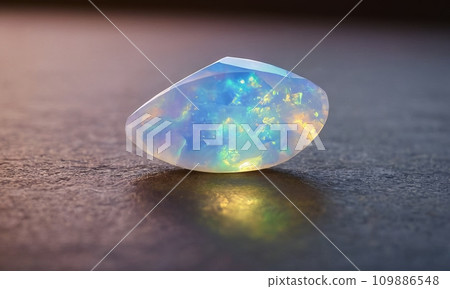 Natural noble opal on a brown background 109886548