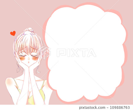 被愛情、吊帶背心、雲狀氣泡困擾的女人 109886763