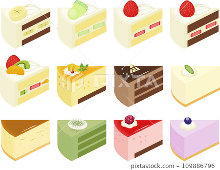 cut cake set 109886796
