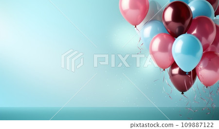 fanciful birthday balloons and streamers colorful background fanciful birthday balloons and streamers colorful background 109887122