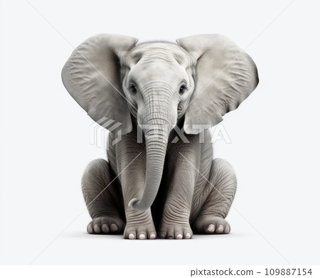 grey elephant sitting on a transparent grey elephant sitting on a transparent 109887154