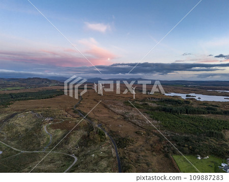 Aerial view of Bonny Glen by Portnoo in County Donegal - Ireland 109887283