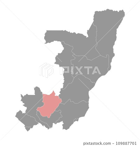 Lekoumou department map, administrative division of Republic of the Congo. Vector illustration. 109887701