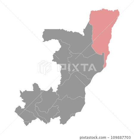 Likouala department map, administrative division of Republic of the Congo. Vector illustration. 109887703