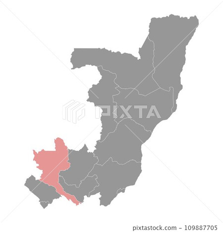 Niari department map, administrative division of Republic of the Congo. Vector illustration. 109887705