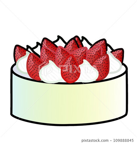 Illustration of strawberry whole cake 109888845