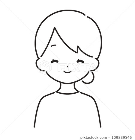 單色 | 微笑的女人插畫 | 休閒服 單色 | 微笑的女人插畫 | 休閒服 109889546