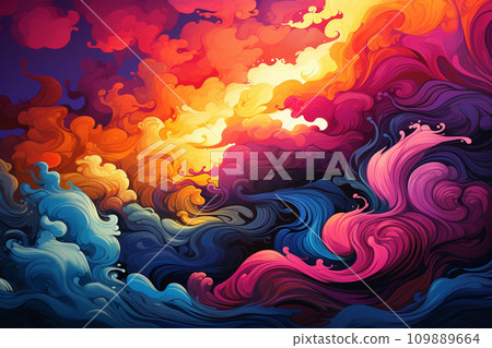 Psychedelic aesthetics abstract background, acid colors, vintage 60s Psychedelic aesthetics abstract background, acid colors, vintage 60s 109889664