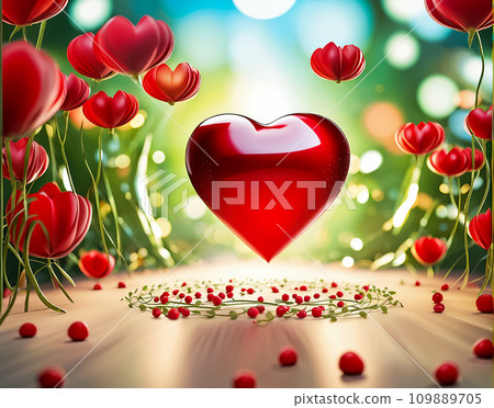 heart object surrounded by hearts heart object surrounded by hearts 109889705
