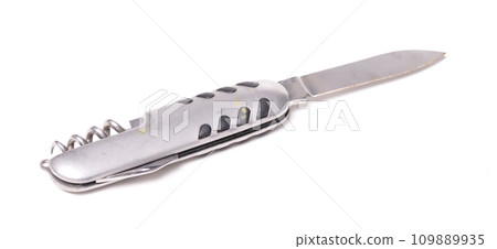 Simple camping knife on white background Simple camping knife on white background 109889935
