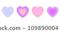 Vector collage of blurred gradient hearts. Colorful soft gradients. Vector illustration 109890004