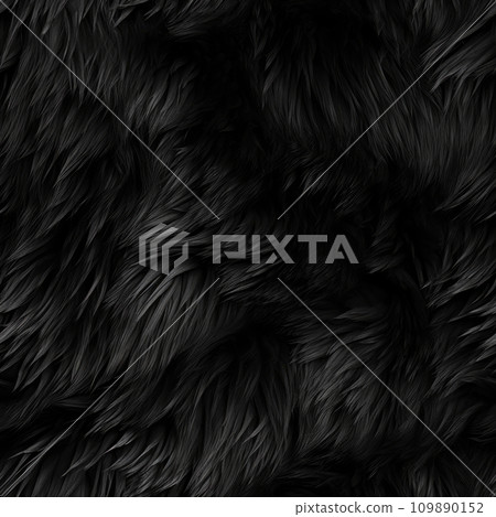 AI-generated content. Seamless pattern. Black fur texture. Natural fur. AI generation. 109890152