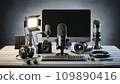 Distribution equipment lined up on the desk 109890416