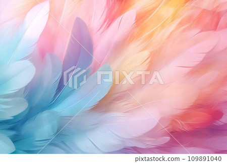 Colorful feathers background, soft pastel colors, soft focus. Colorful feathers background, soft pastel colors, soft focus. 109891040
