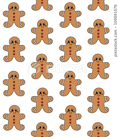 Vector seamless pattern of Christmas ginger bread Vector seamless pattern of Christmas ginger bread 109891076
