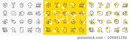 Outline No alcohol, Windmill turbine and Engineering plan line icons pack for web with Rotation gesture, Smartphone cover, Upload line icon. Medical shield, Air balloon. Vector 109891298