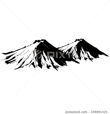 山 sumi-e 風格插畫向量 山 sumi-e 風格插畫向量 109891424