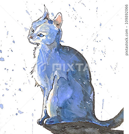 藍貓畫水彩 藍貓畫水彩 109892066